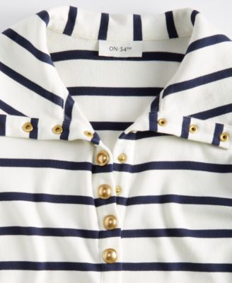 Women's Striped Sailor Knit Midi Dress