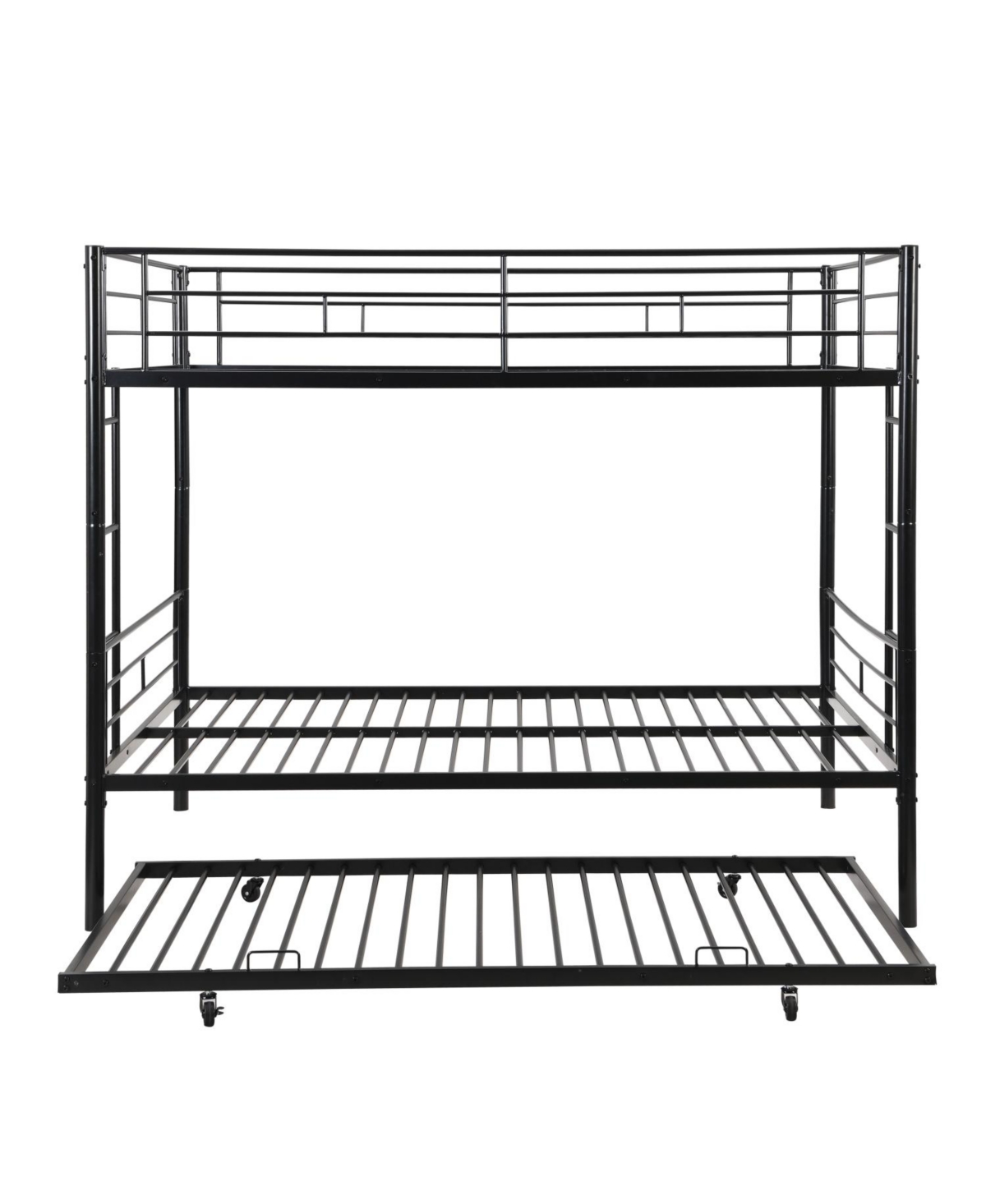 Streamdale Furniture Full Over Full with trundle Metal Bunk Bed, No Box Spring Needed, Easy Assemble