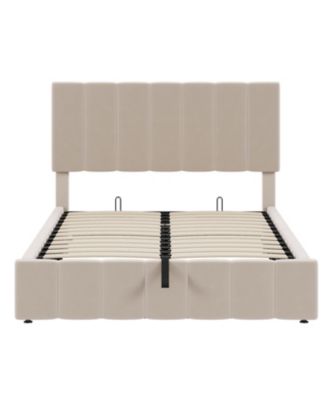 Full size Upholstered Platform bed with a Hydraulic Storage System