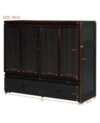  Full Size Murphy Bed with USB Port and a Large Drawer