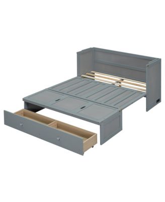  Full Size Murphy Bed with USB Port and a Large Drawer