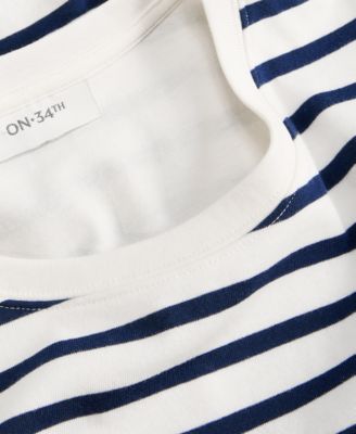 Women's Striped Bubble-Hem T-Shirt