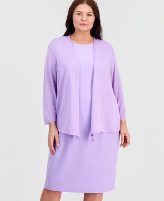 Plus Size Open-Front A-Line Cardigan