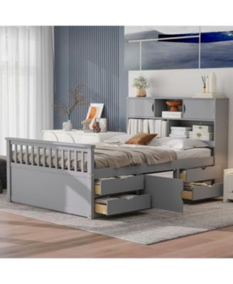 Captain Platform Bed Frame w/ Storage & Drawers