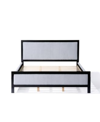 King Size Upholstered Bed with Fluffy Soft Headboard Frame