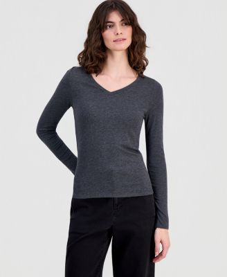 Women's V-Neck Long-Sleeve Top