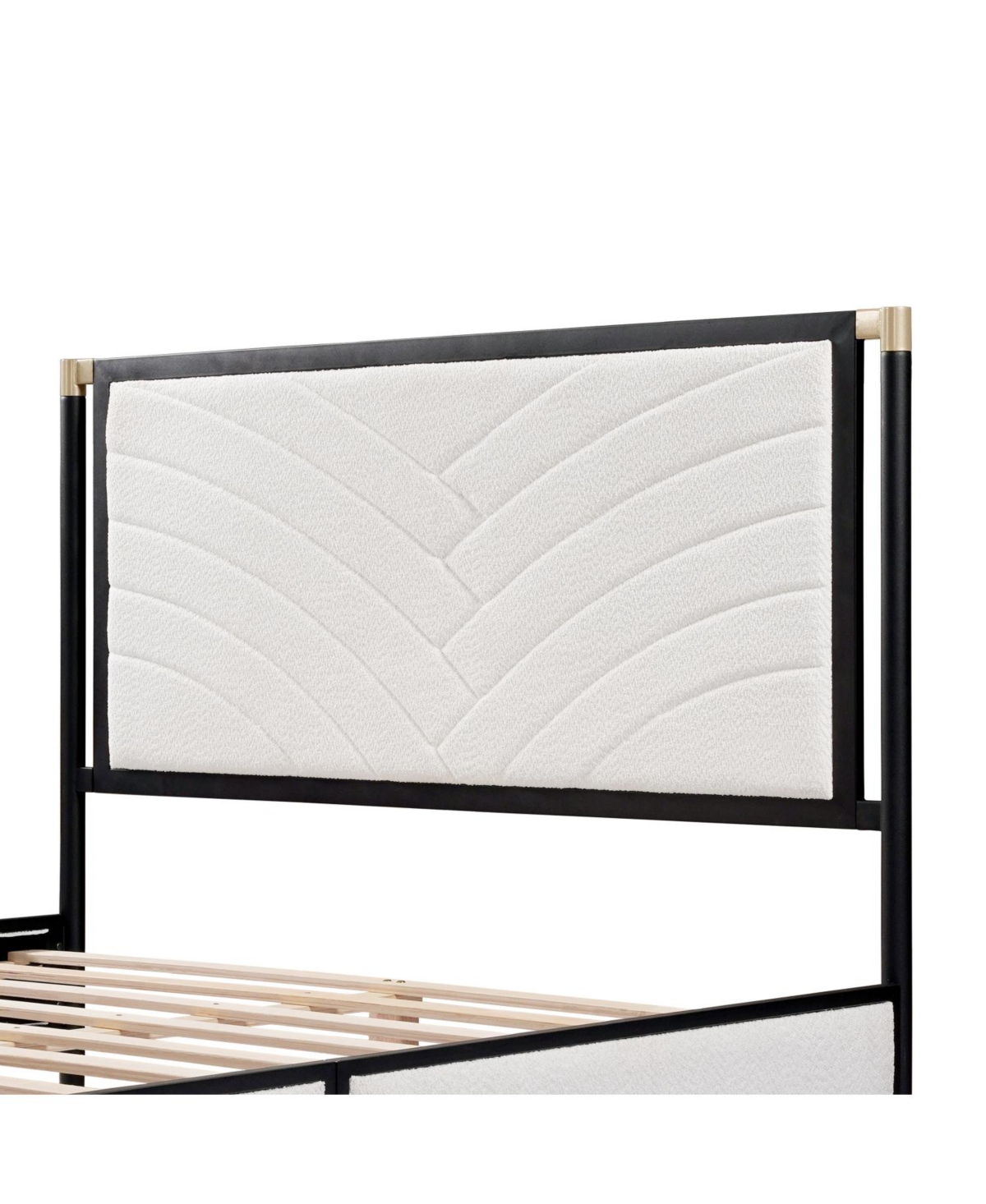 Streamdale Furniture Queen Bed with Boucle fabric Headboard Frame