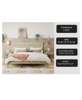 Solid Wood Platform Queen Bed