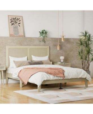 Solid Wood Platform Queen Bed