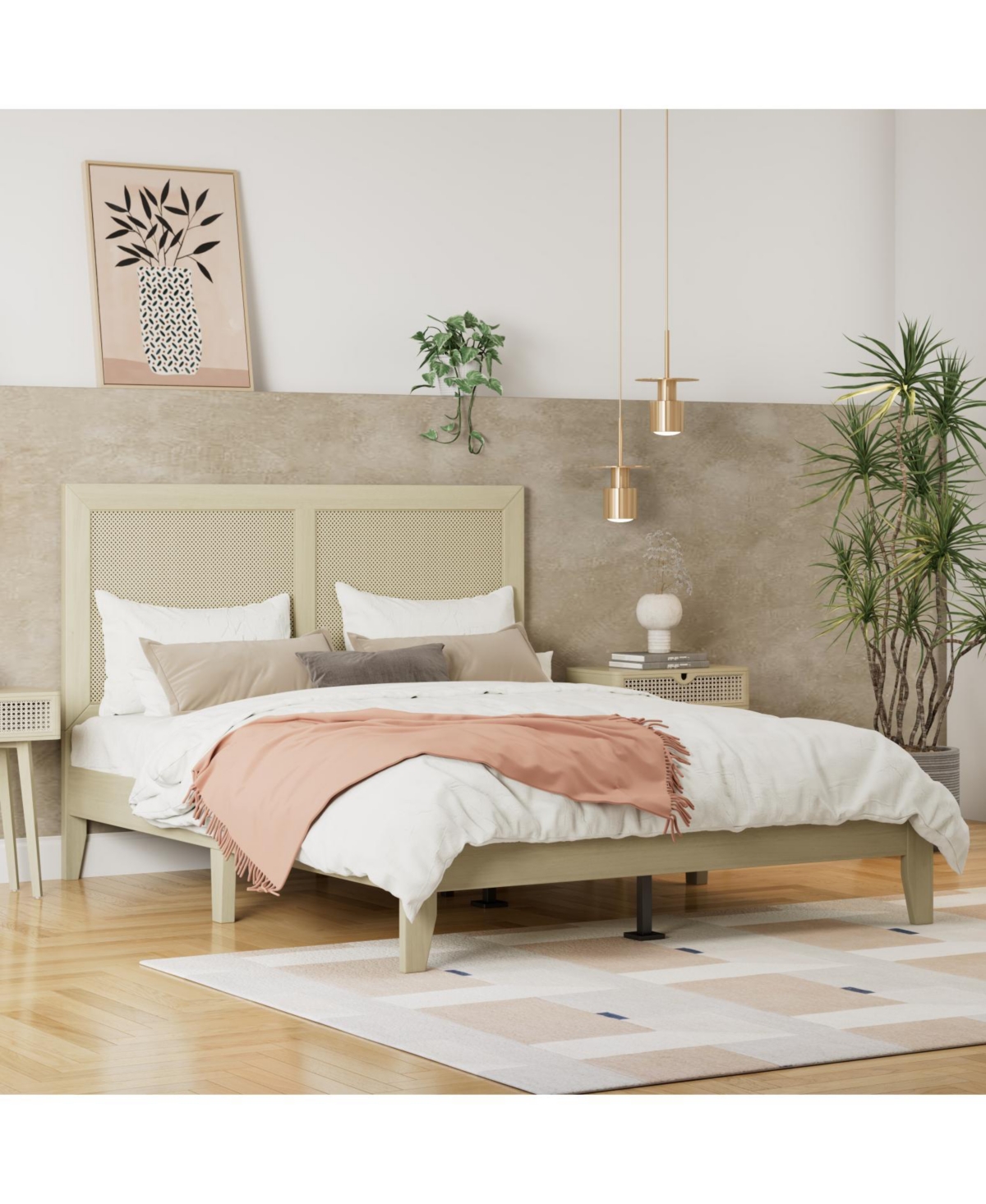 Streamdale Furniture Solid Wood Platform Queen Bed