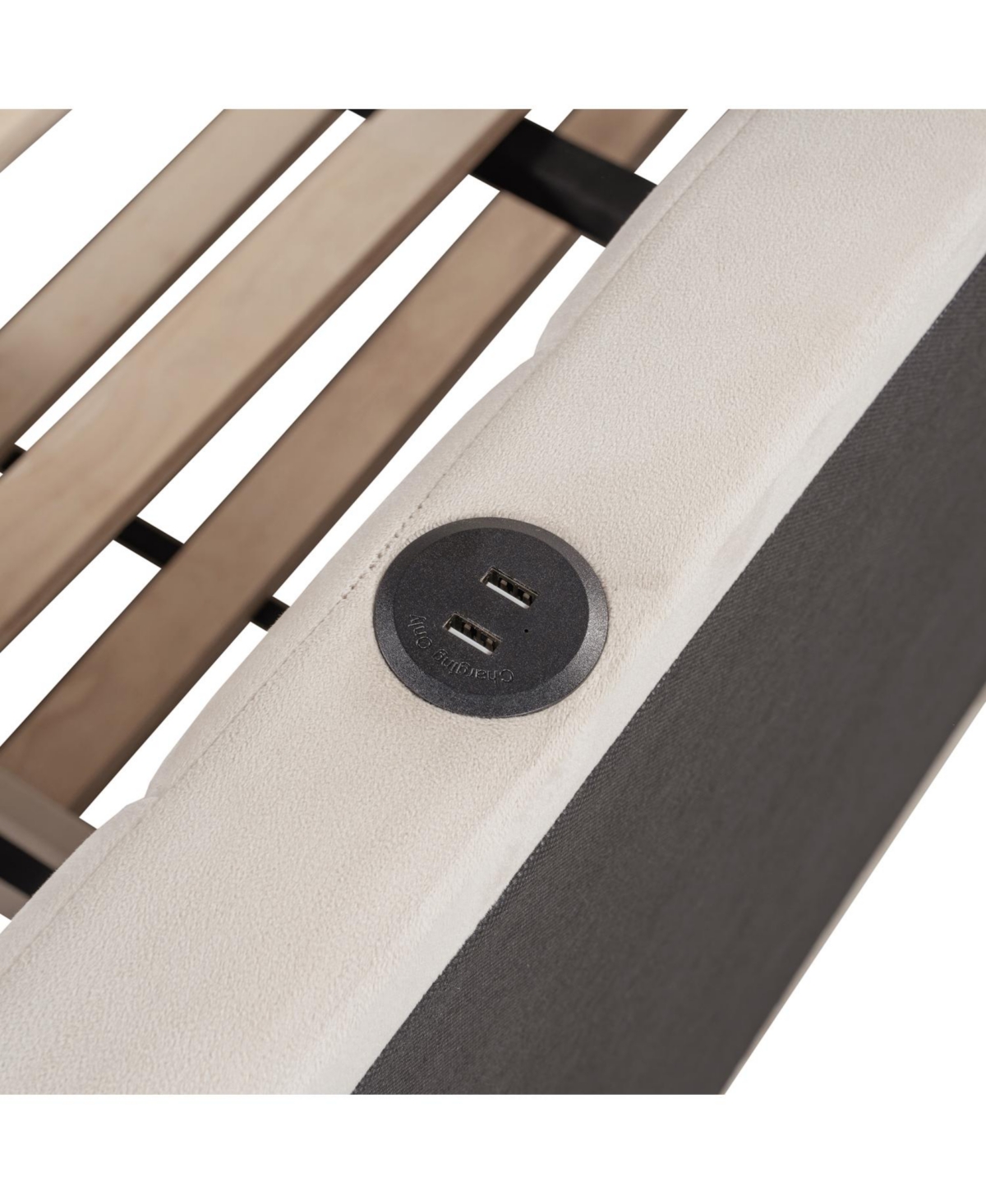 Streamdale Furniture Upholstered L-Shaped Daybed with Twin Trundle & Usb