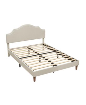Queen Upholstered Platform Bed with Adjustable Headboard