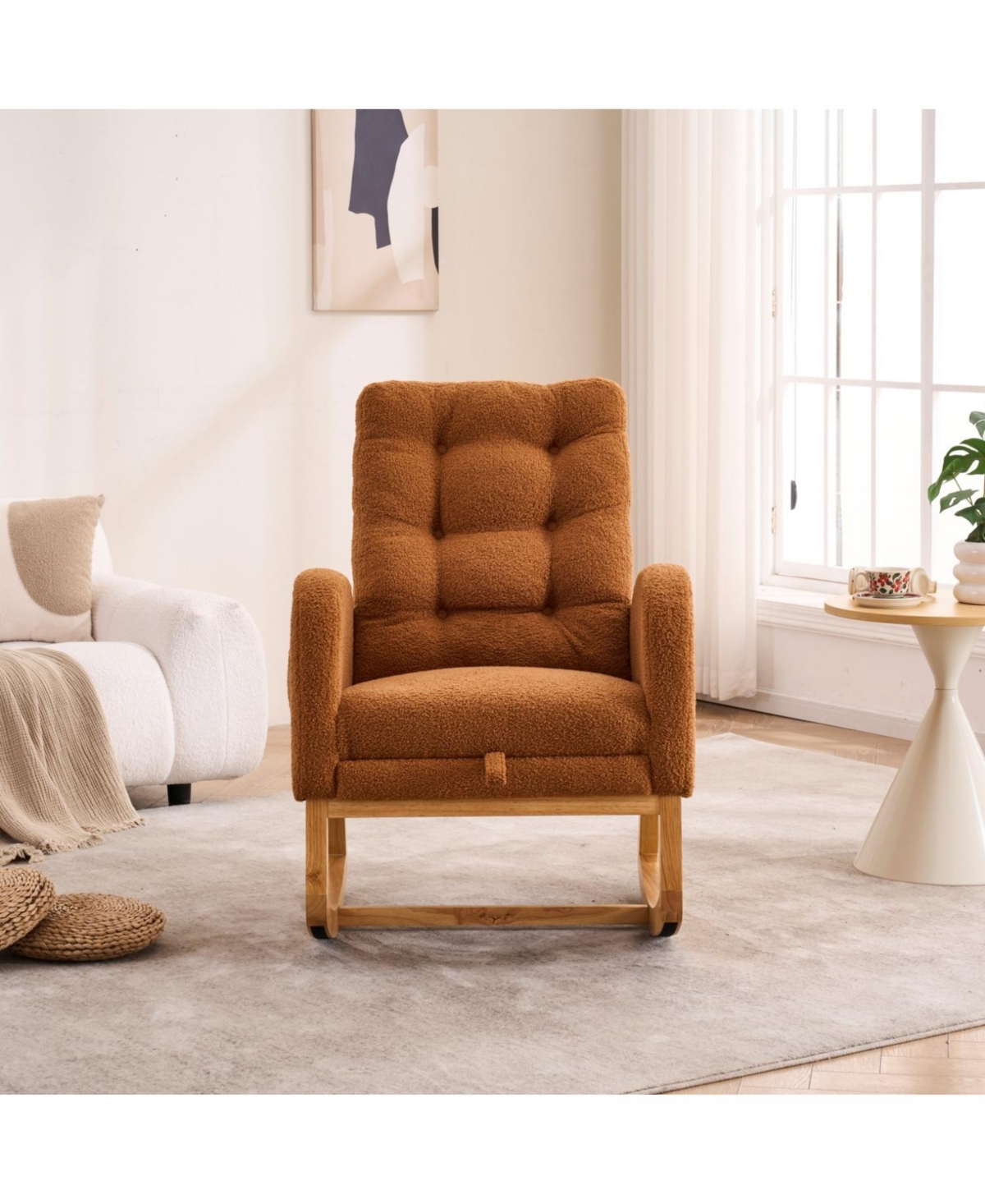 Streamdale Furniture Caramel Rocking Chair with Footrest
