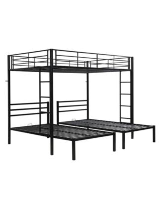 Triple Bunk Bed Full Over Twin Metal Frame