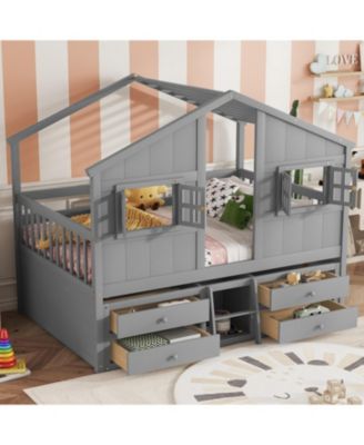 Loft Bed with Roof Windows & Storage