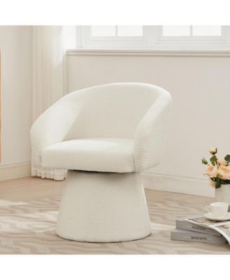 Modern 360 Swivel Boucle Accent Chair