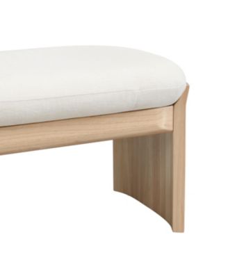  51.5 Inch Beige Rubber Wood Footstool For Bedroom and Living Room