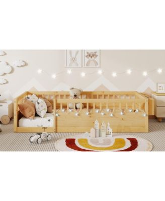 Twin Montessori Floor Bed with Rails