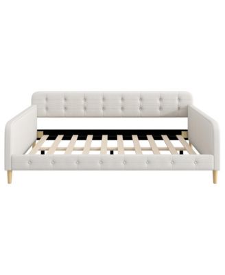 Queen Size Upholstered Daybed with 4 Support Legs