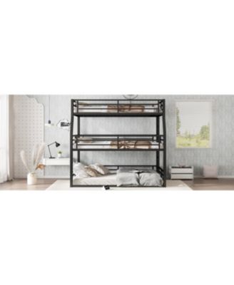 Triple Bunk Bed, Full/Queen, Metal, Heavy-Duty