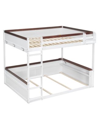 Queen Wooden Bunk Bed- Shelves, Storage, LED, USB