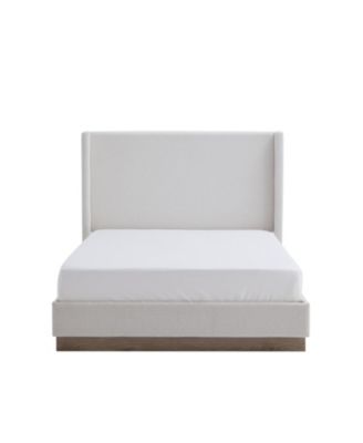 Hosford Cream White Boucle Queen Upholstered Platform Bed