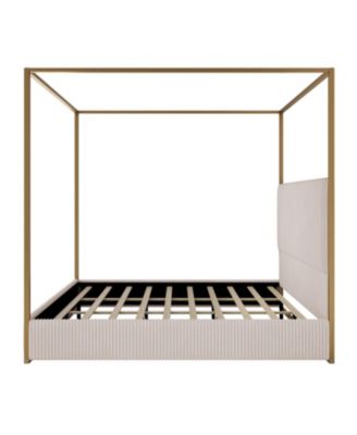 Luxury Beige King Canopy Bed