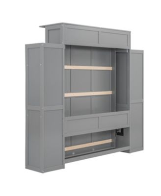 Murphy Bed with Shelves & LED Lights