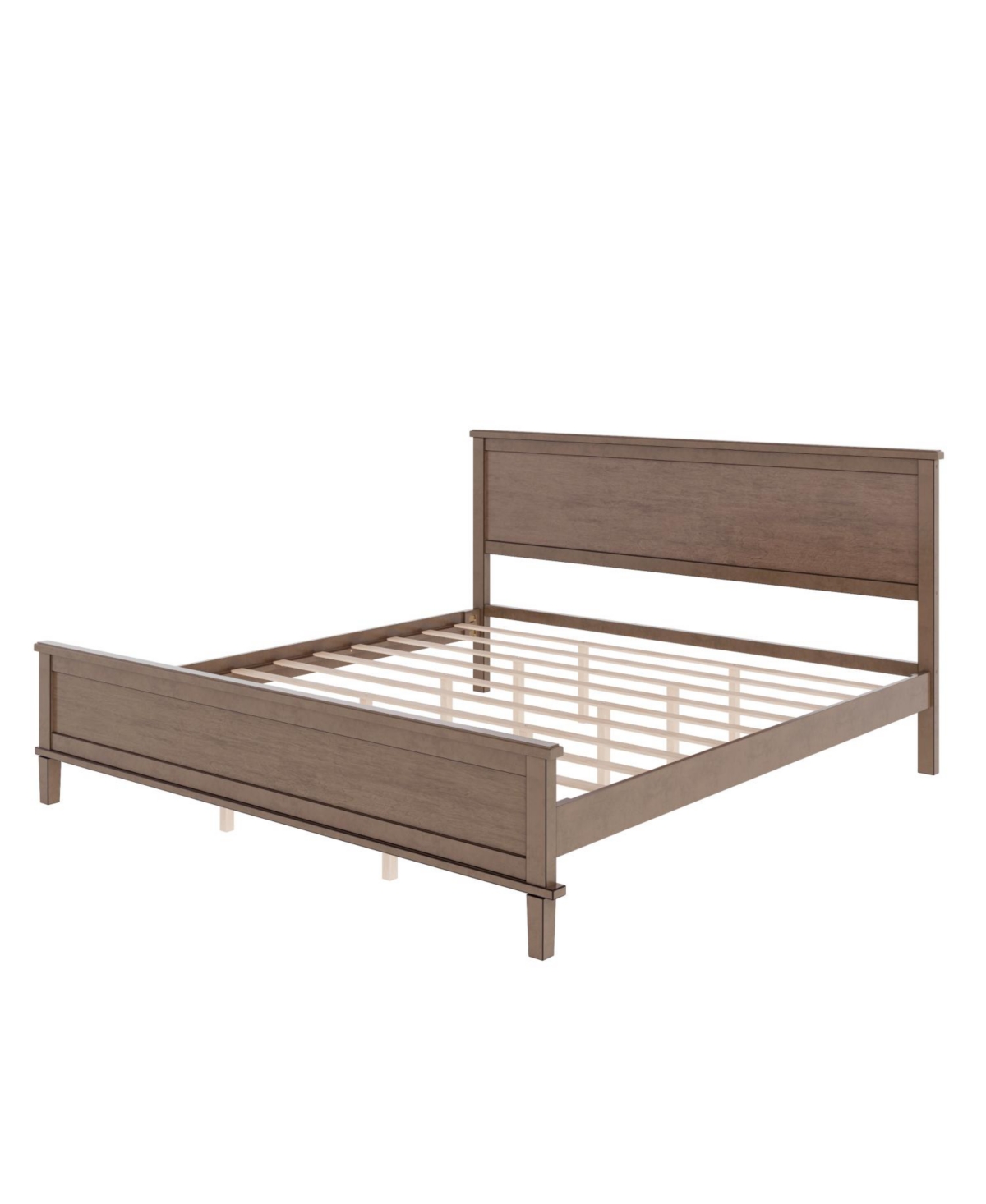 Streamdale Furniture Mid-Century Wood Platform Bed with Headboard