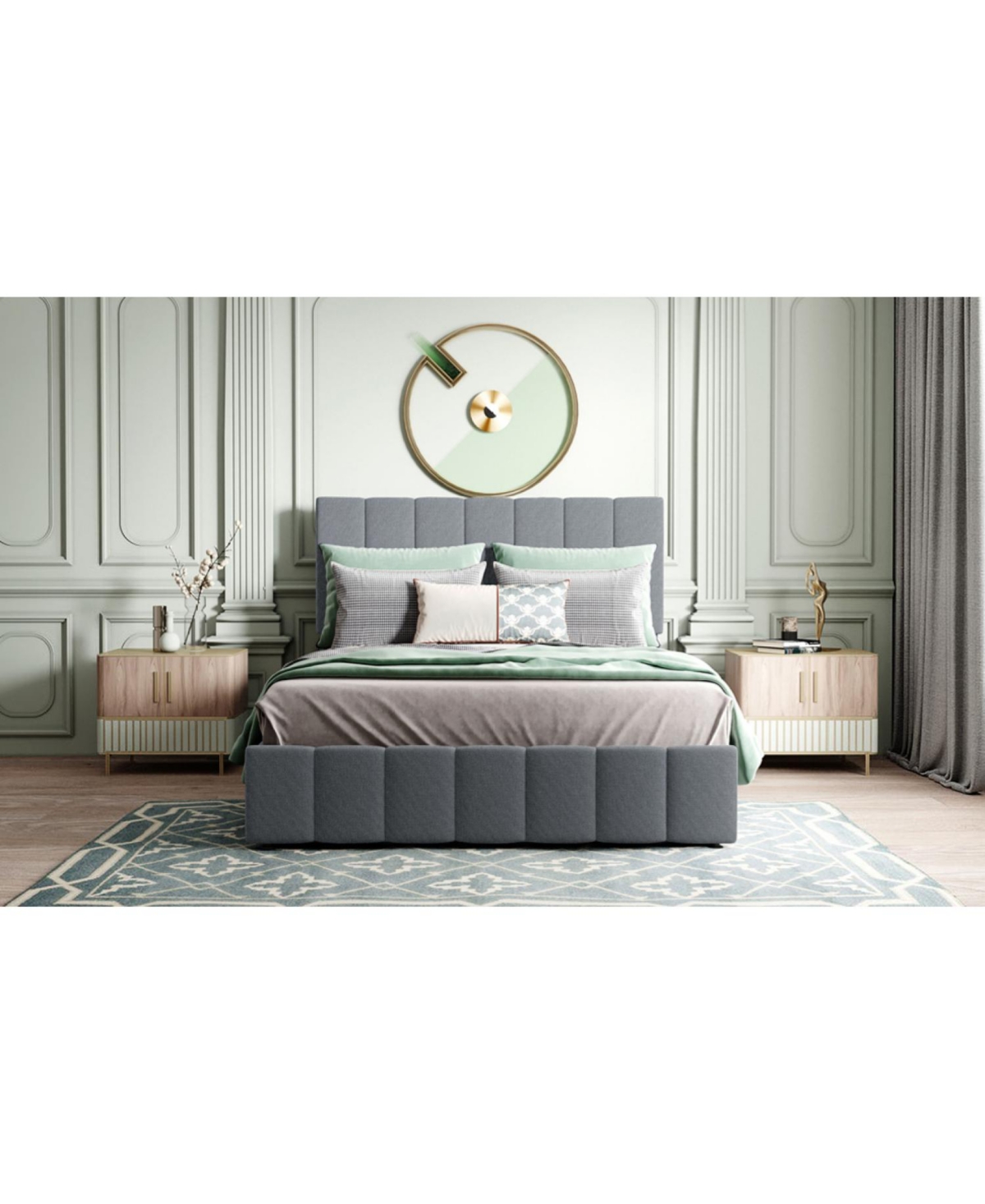 Streamdale Furniture Upholstered Platform Bed w/ Hydraulic Storage
