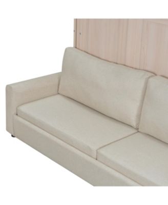 Queen Size Murphy Bed with Sofa and LED