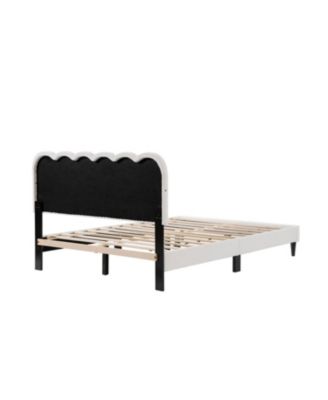 Lambswool Headboard Bed Frame w/ Light, Full