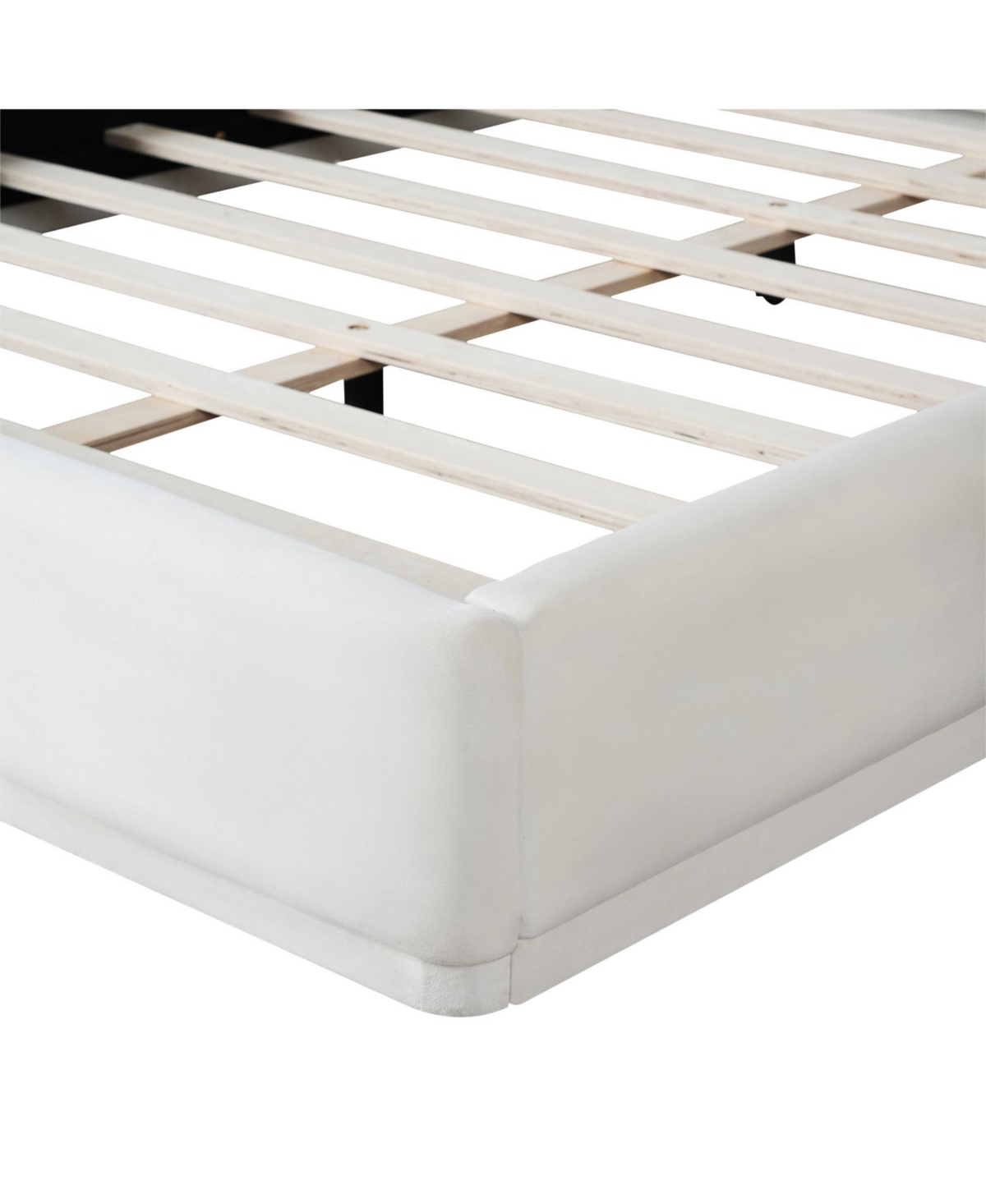 Streamdale Furniture White King Upholstered Bed - Soft, Comfortable, & Cozy