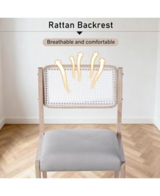 Modern Farmhouse Dining Chairs, Set of 2, Beige