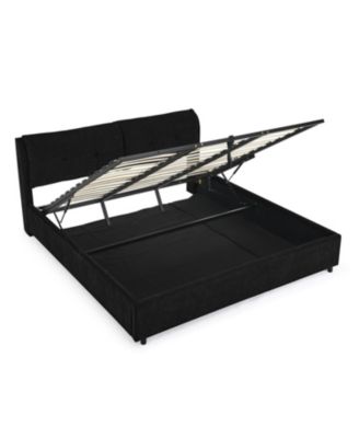 Chenille Hydraulic Storage Bed