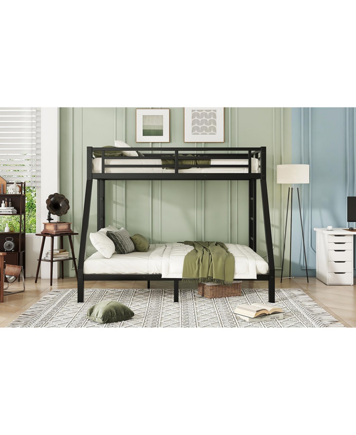 Streamdale Furniture Metal Twin Xl/Queen Bunk Bed