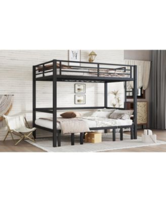 Full Over Full Pull-Out Bunk Bed, Black