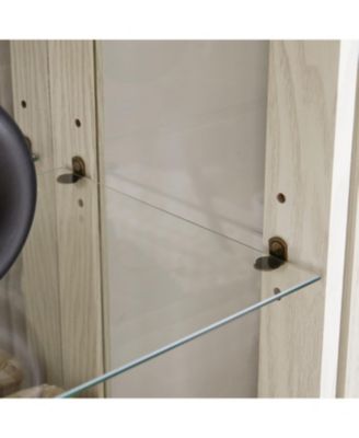 Streamdale Lighted Glass Curio Cabinet - 2-Door Display, Adjustable Shelves