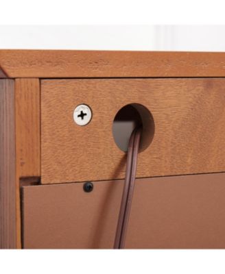 Elegant 2-Door Curio Cabinet - Lighted Display, Oak Finish