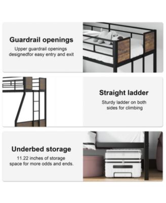 Twin Over Full Bunk Bed with Trundle & Ladders