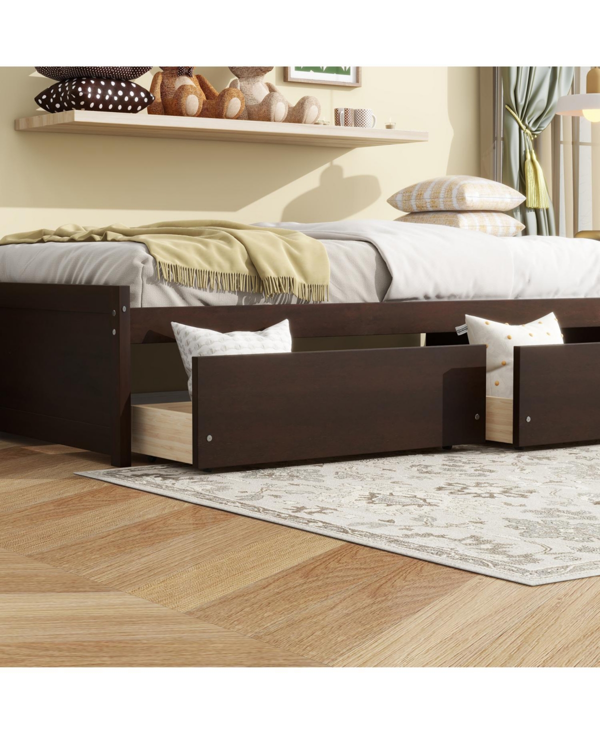 Streamdale Furniture Twin Size Bed with 2 Drawers