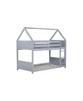 Twin Over Twin House Bunk Bed with Guardrails