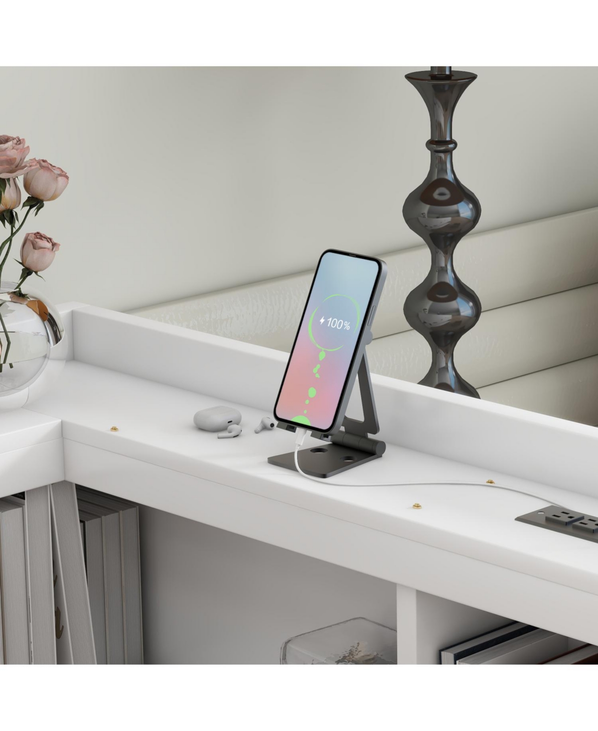 Streamdale Furniture Twin L-Shaped Bookcase Bed with Outlets & Drawers