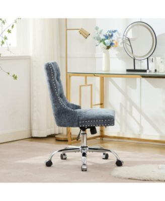 Light Blue Chenille Tufted Office Chair