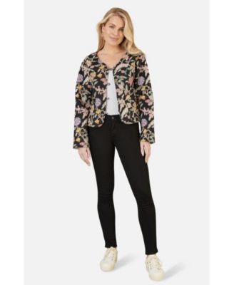 Women's Floral Reversible Cotton Quilted Jacket