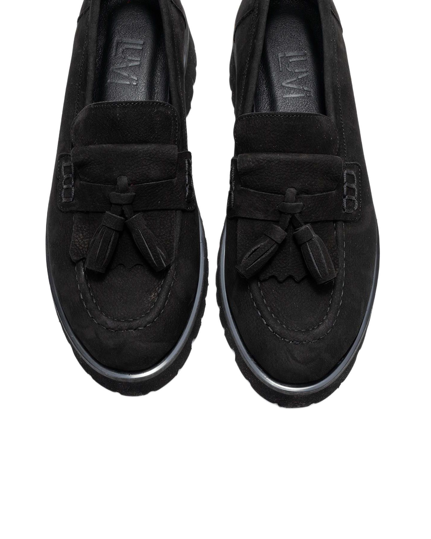 Женские туфли Forever & Always Shoes Poen Leather Tassel Loafer, цвет: Чёрный замшевый кожаный — фото 4