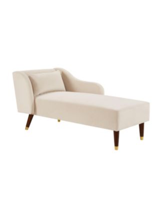 Modern Chaise Lounge Chair Velvet Upholstery