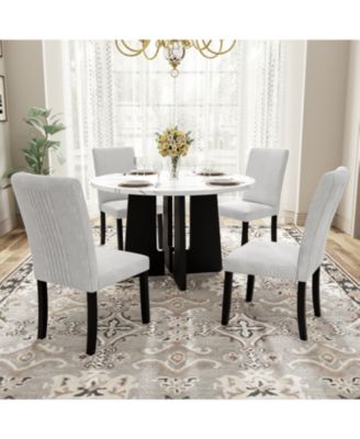  5-Piece Round Dining Set Chairs & 43" Table