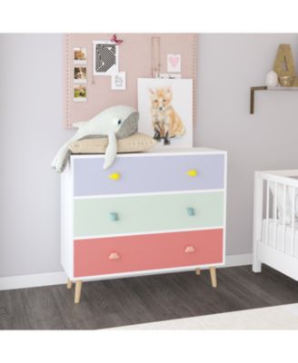 Kids 3 Drawer Dresser, Nightstand - Colorful