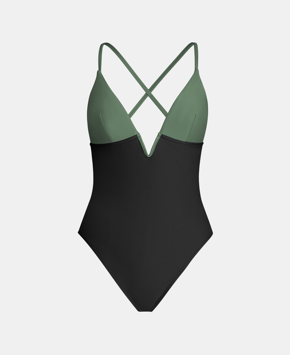 Cupshe Women's Deep V Neck Crisscross One Piece Swimsuit